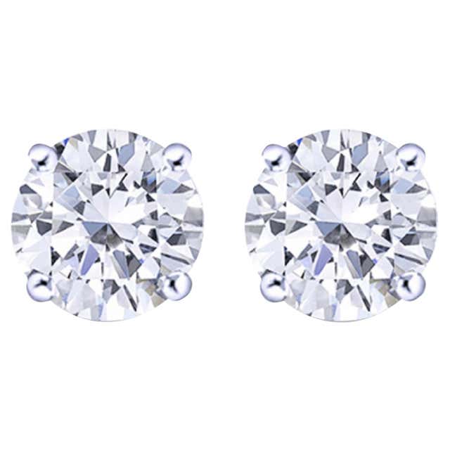 Flawless D Color GIA Certified 2.38 Carat Diamond Studs at 1stDibs