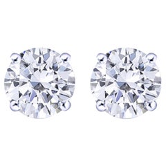 Clous d'oreilles en diamant de 2::38 carats certifiés par le GIA et de couleur D sans défaut
