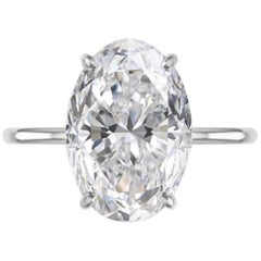 Internally Flawless Certified 1.53 Carat Oval Diamond Platinum Solitaire Ring 