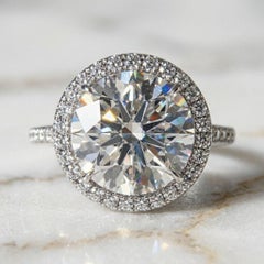 Investment Grade GIA 4.01 CT Internally Flawless E-Color Diamond Ring