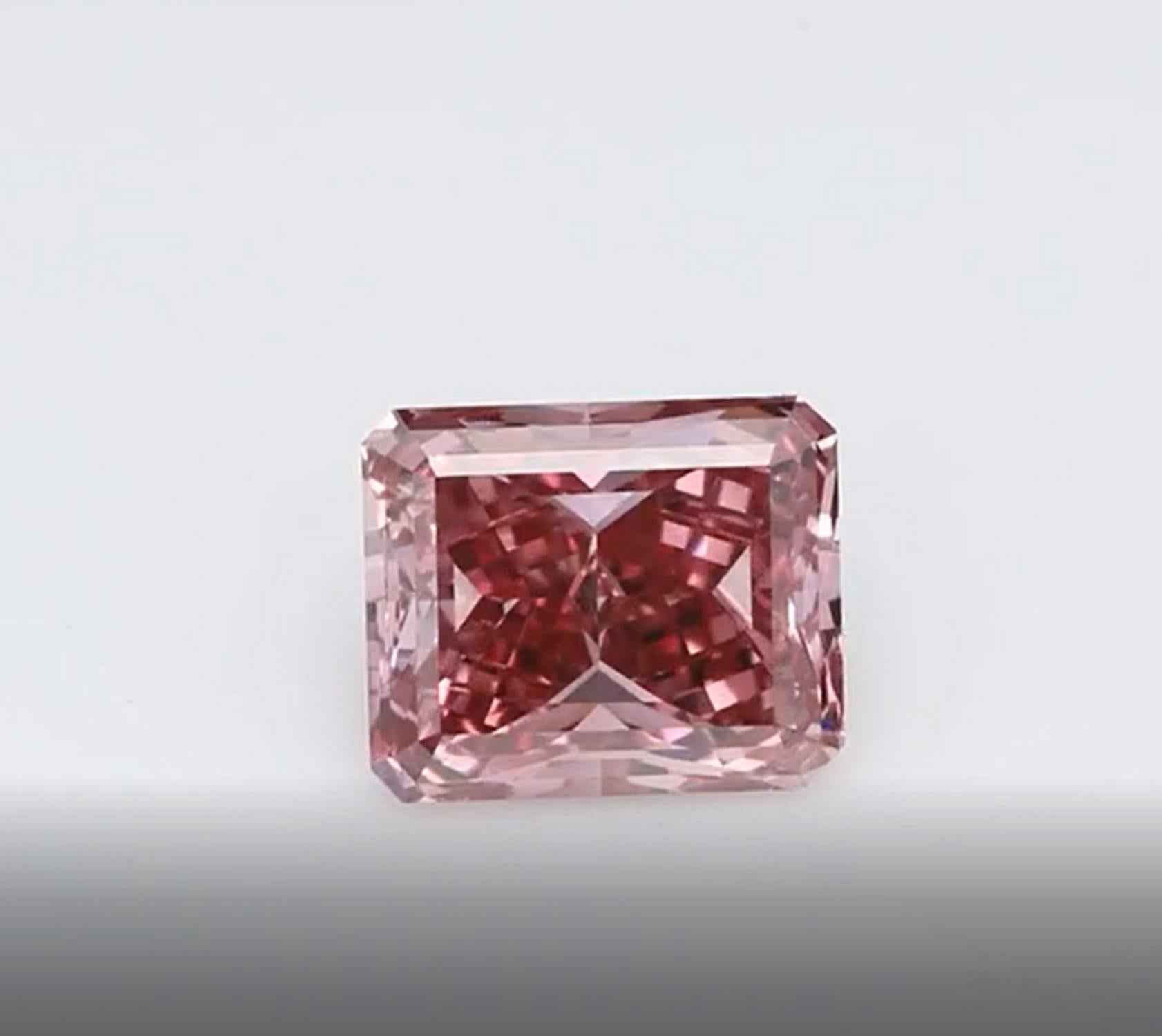 GIA-zertifizierter Fancy Vivid Pink Strahlender Diamant (Radiantschliff)