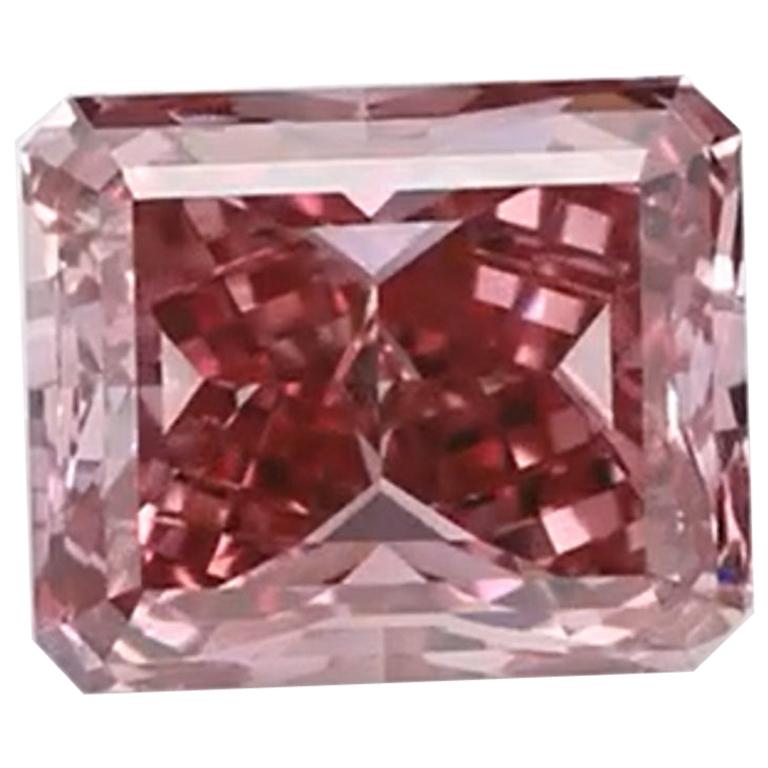 GIA Certified Fancy Vivid Pink Radiant Diamond