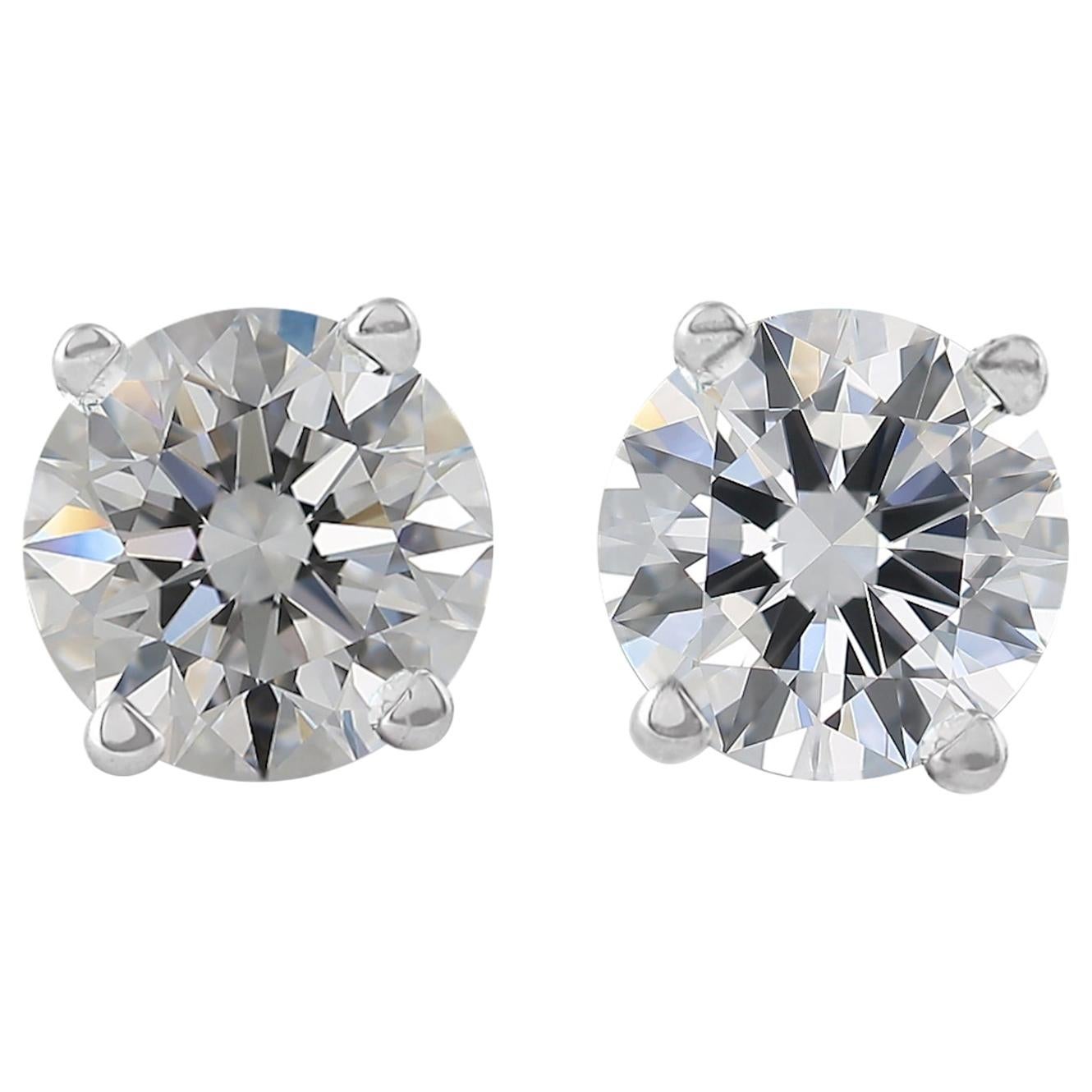 Renesim 1 Carat D Flawless Diamond Stud Earrings For Sale at 1stDibs