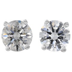 Internally Flawless D Color GIA 3 Carat Round Diamond Studs