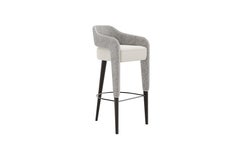 INVICTA Modern Bar Stool with Sculptural Black Wood Legs