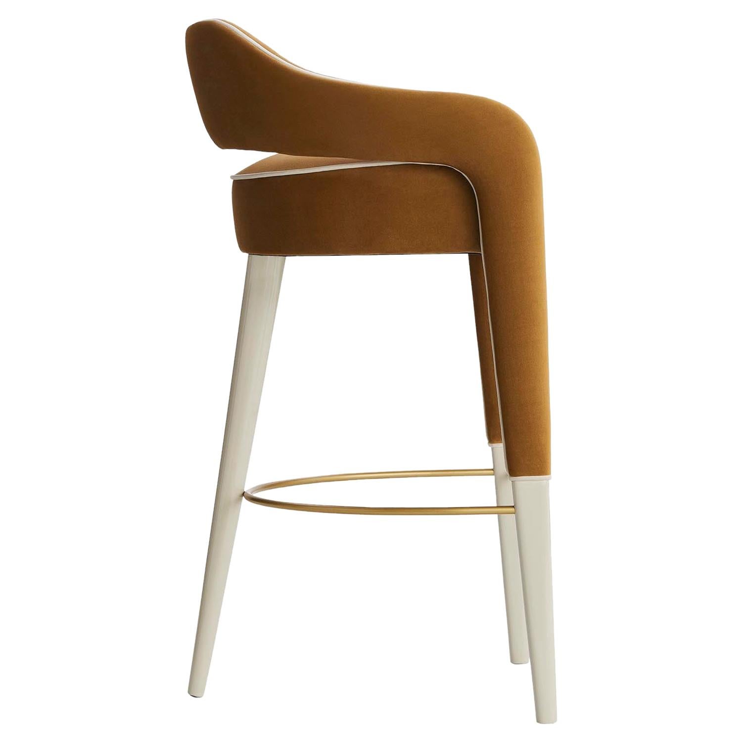 INVICTA Bar Stool with solid wood rear leg For Sale
