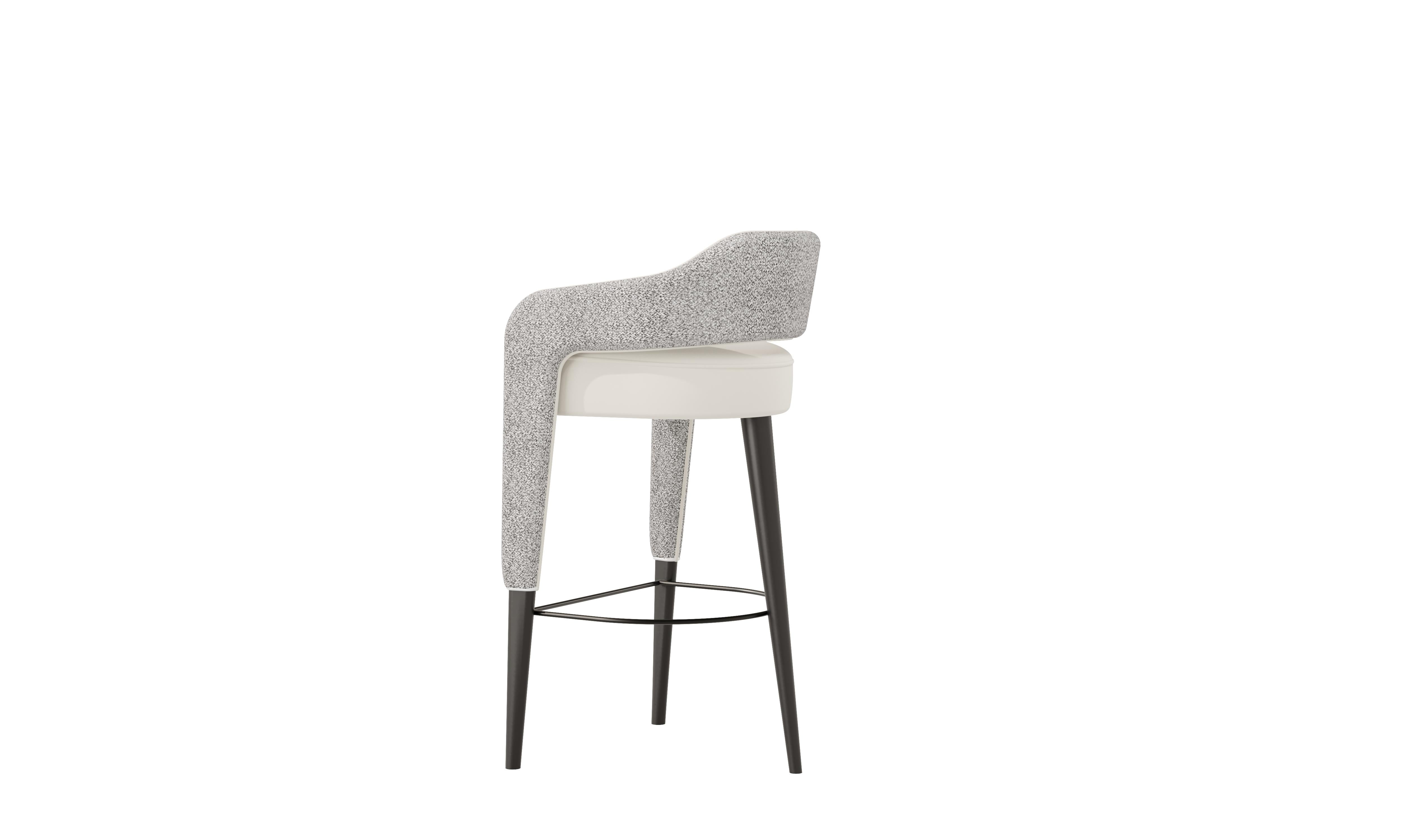 INVICTA Taburete de bar con patas de madera maciza en negro mate Moderno en venta