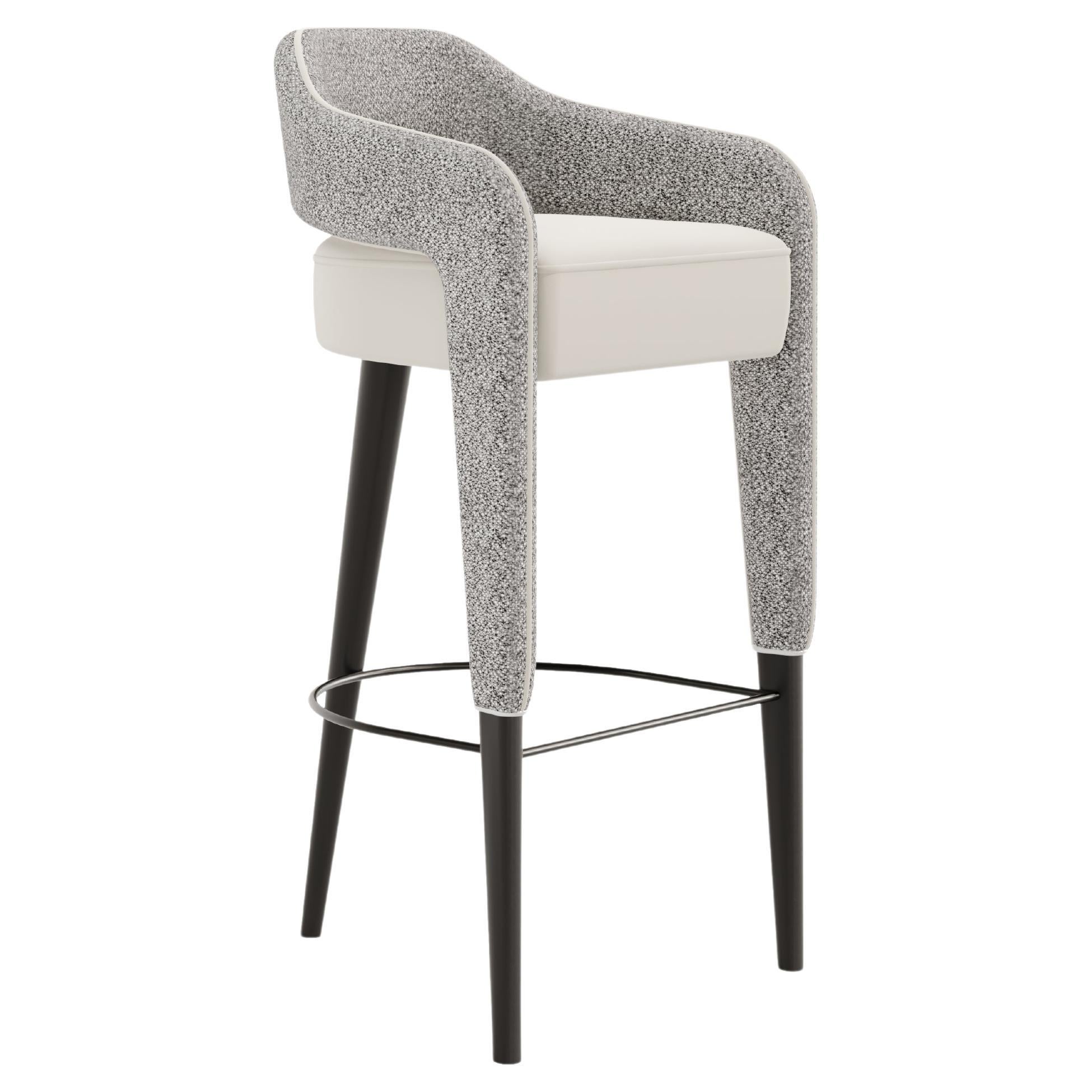 INVICTA Taburete de bar con patas de madera maciza en negro mate en venta