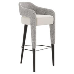 INVICTA Bar Stool in Contemporary Design with Matte Black Solid Wood Legs