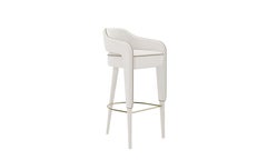INVICTA Modern Bar Stool with Solid Wood Rear Leg and Upholstered Seat