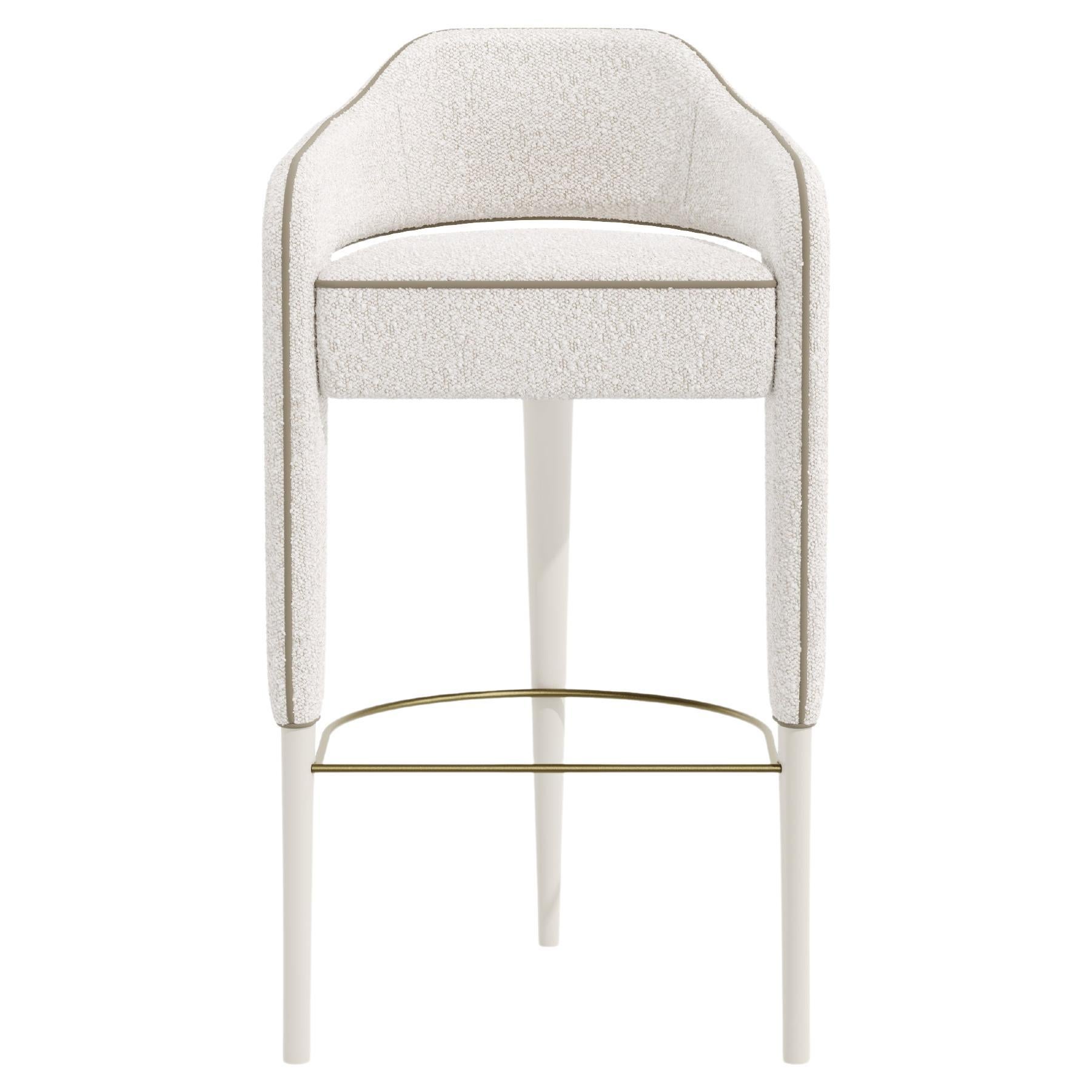 INVICTA Modern Bar Stool with Solid Wood Rear Leg and Upholstered Seat