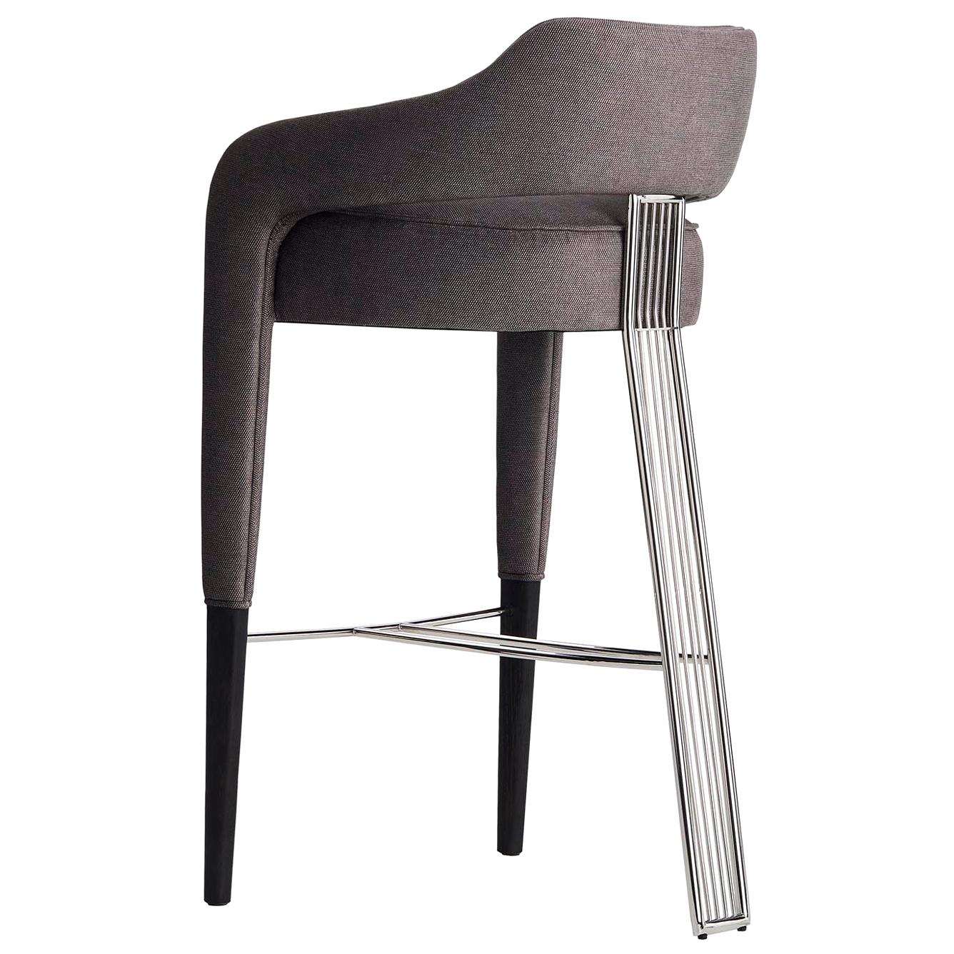 Taburete de bar INVICTA II con pata trasera de acero inoxidable