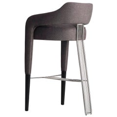 Taburete de bar INVICTA II con pata trasera de acero inoxidable