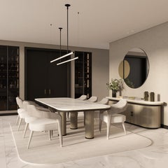 INVICTA Dining Chair in Velvet, Contemporary Design with Tailored Piping