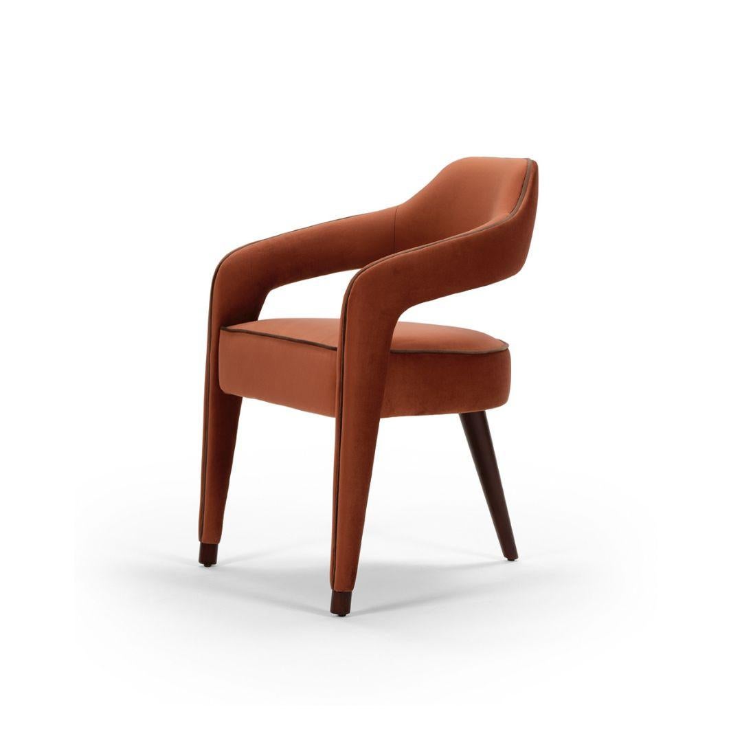 Modern INVICTA Dining Chair in Velvet For Sale