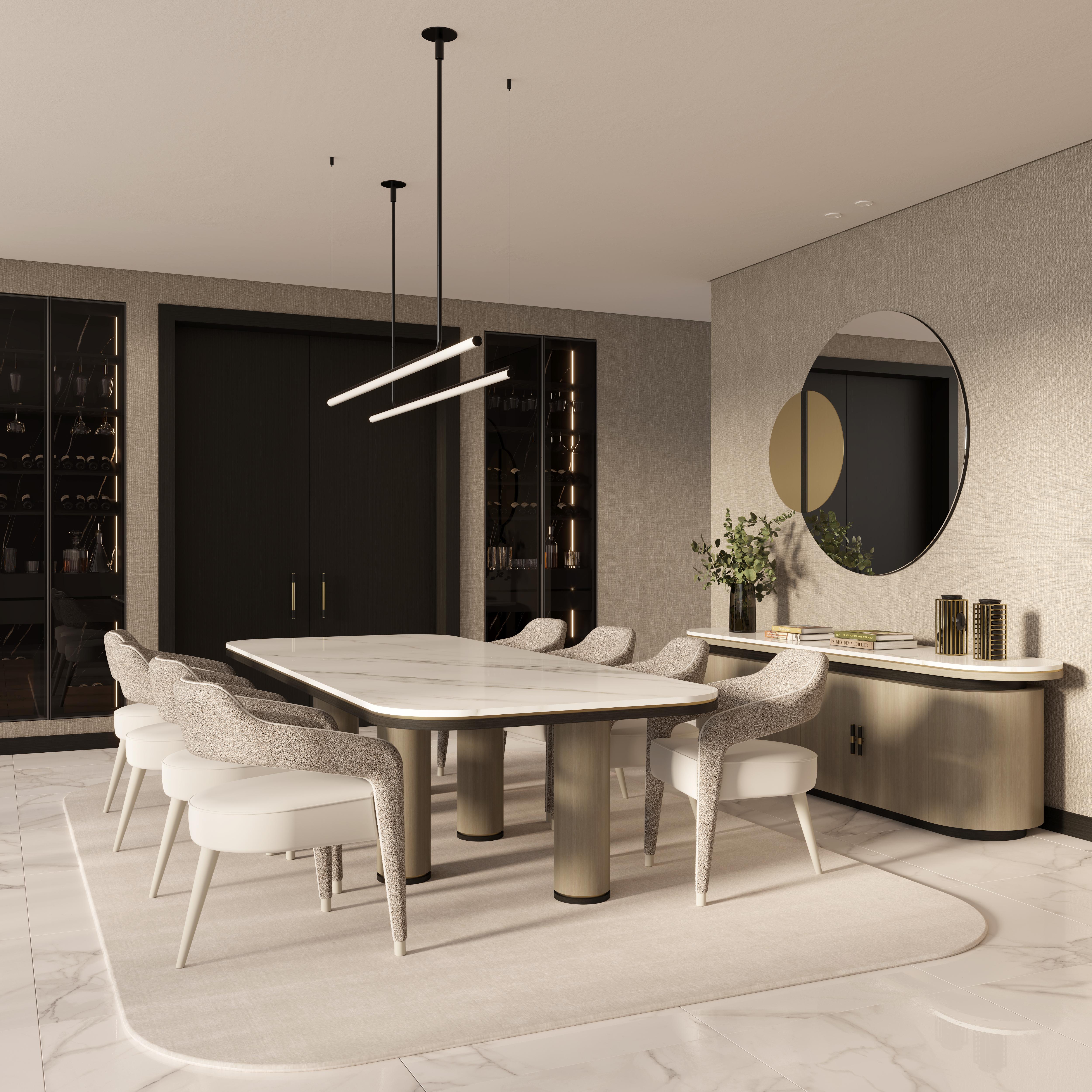 XXIe siècle et contemporain Chaise de salle à manger INVICTA avec revêtement contrasté en vente