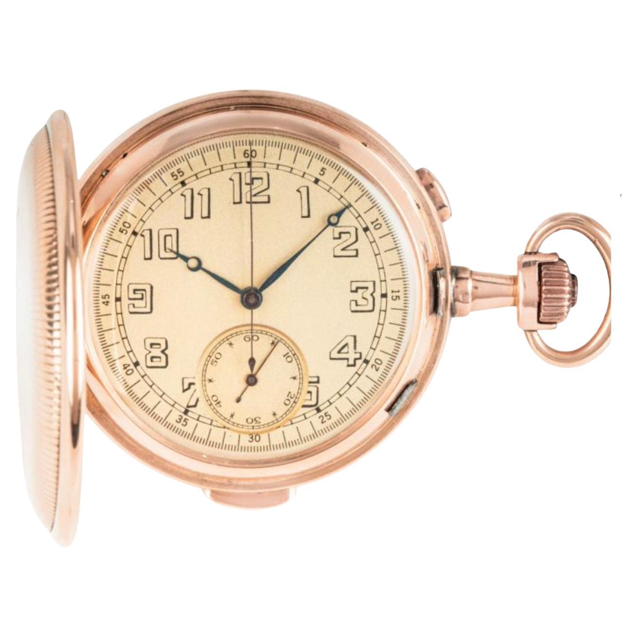 Invicta Hunter 14CT Rose Gold Minute Repeated Chronograph Keyless Pocket Watch