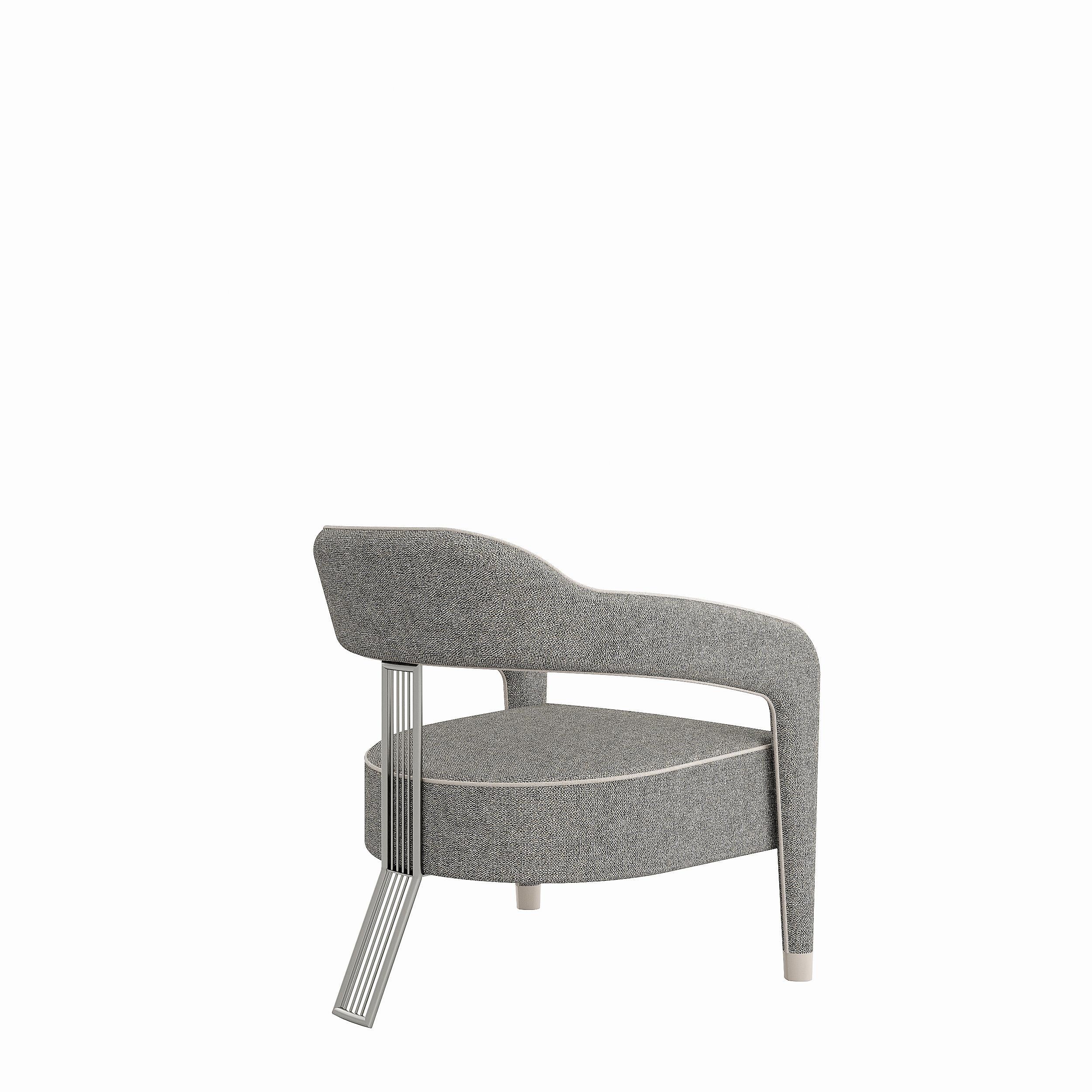 INVICTA II Armchair with Antique Brass Rear Leg For Sale 5
