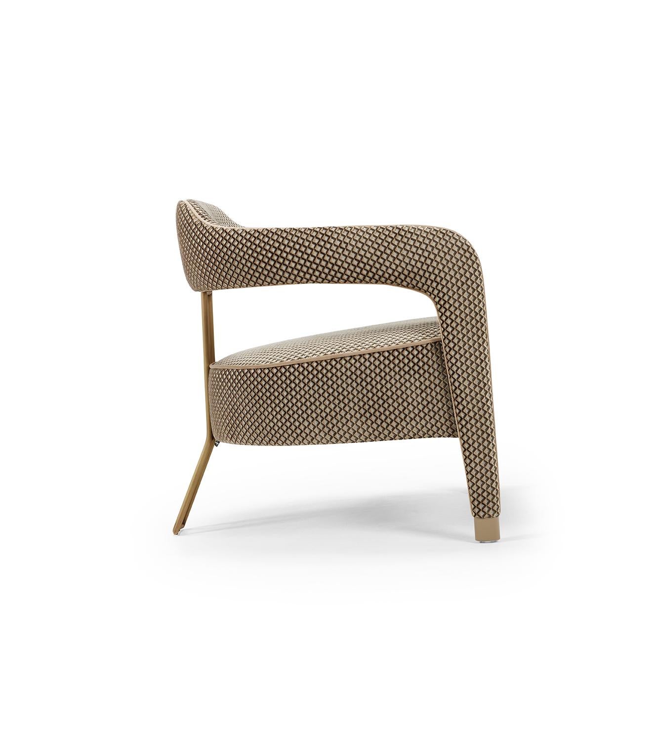 Portuguese INVICTA II Armchair with Antique Brass Rear Leg For Sale
