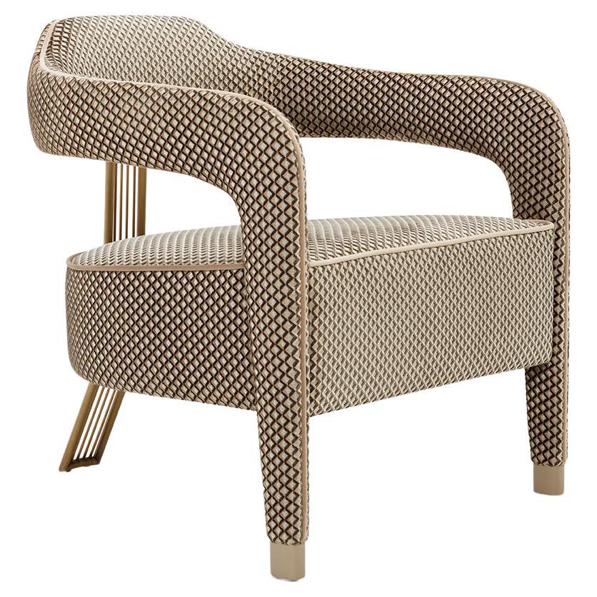 INVICTA II Armchair with Antique Brass Rear Leg