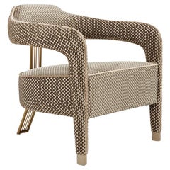 INVICTA II Armchair with Antique Brass Rear Leg