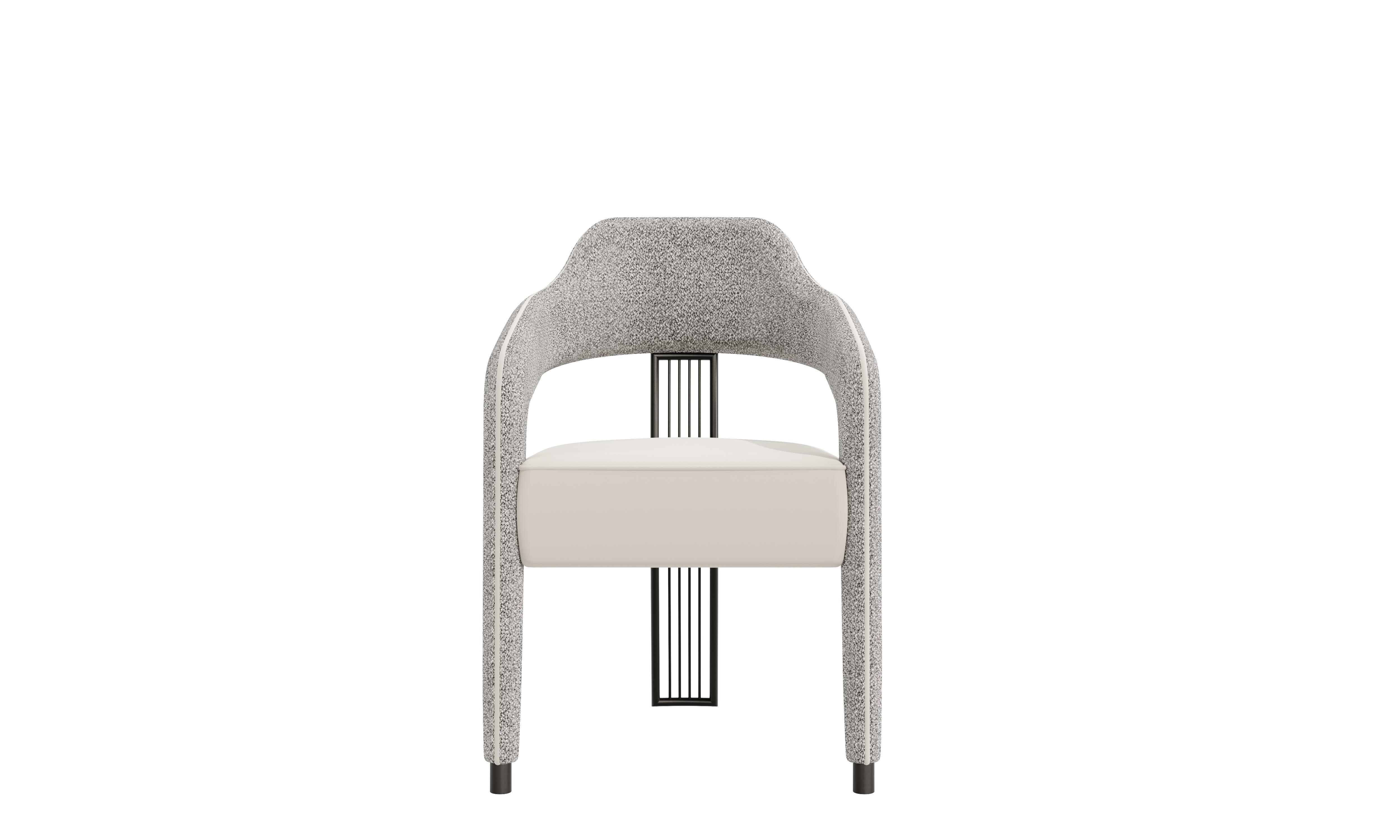 INVICTA II Modern Chair with Rear Leg in Antique Brass For Sale 2