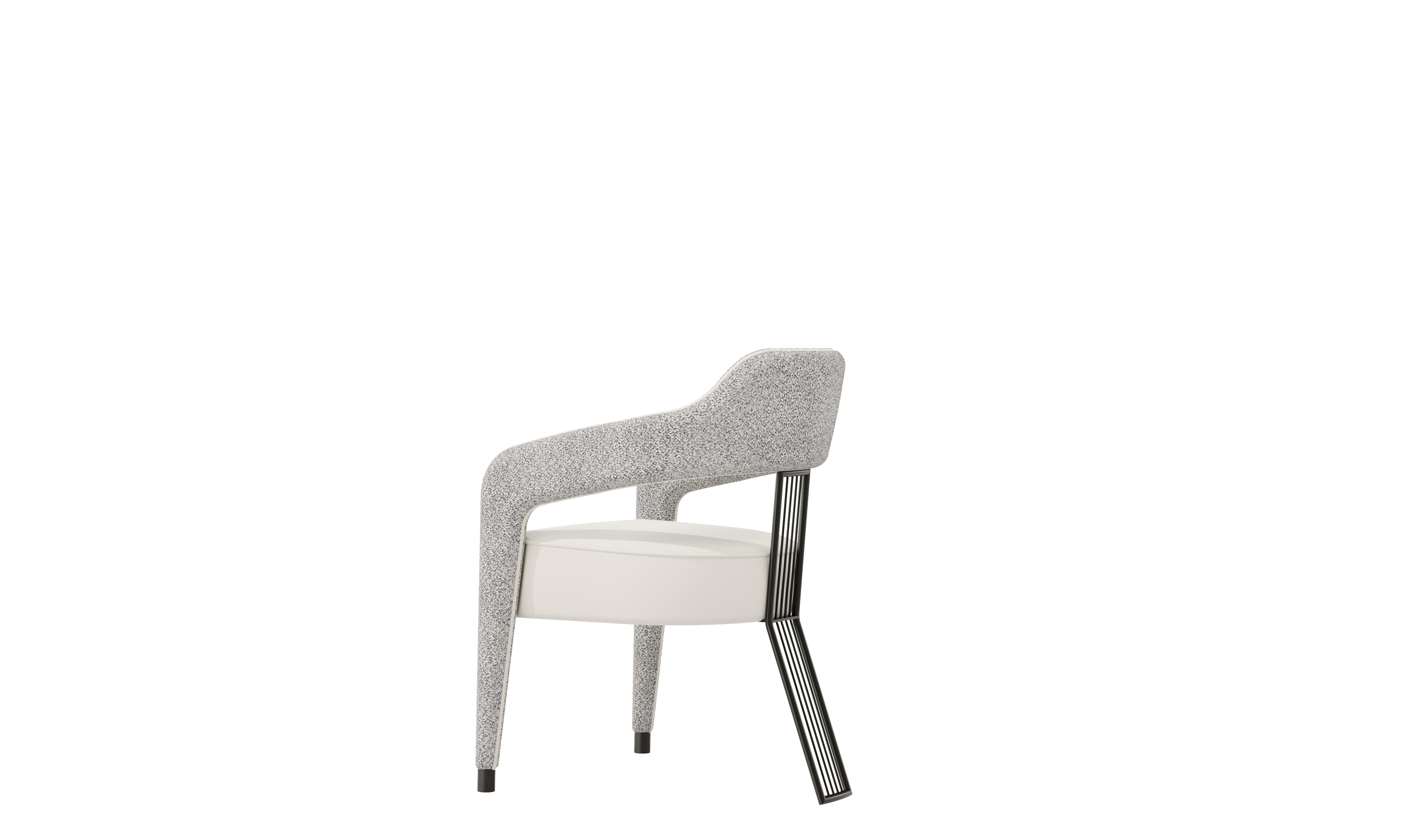 INVICTA II Modern Chair with Rear Leg in Antique Brass For Sale 3