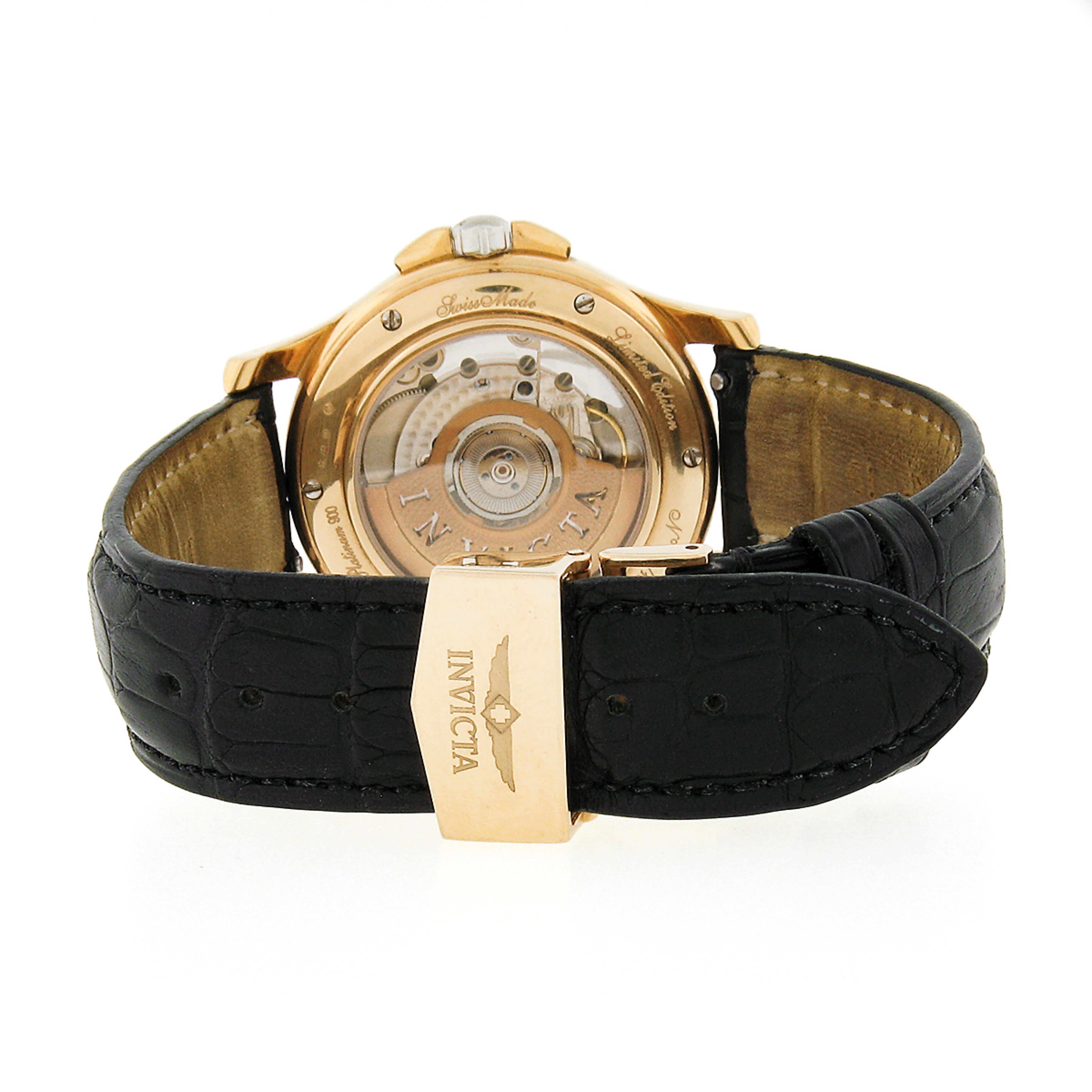 Invicta Limited Edition Platinum 18k Gold Automatic Swiss Wrist Watch 1