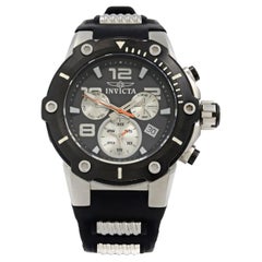 Invicta Speedway Chronographe Acier Silicone Cadran Noir Quartz Montre Homme 22235