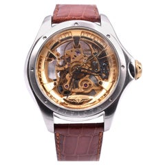 Invicta Stainless Steel and 23K Yellow Gold 2004-2005 Skeleton Watch Ref SI 2284