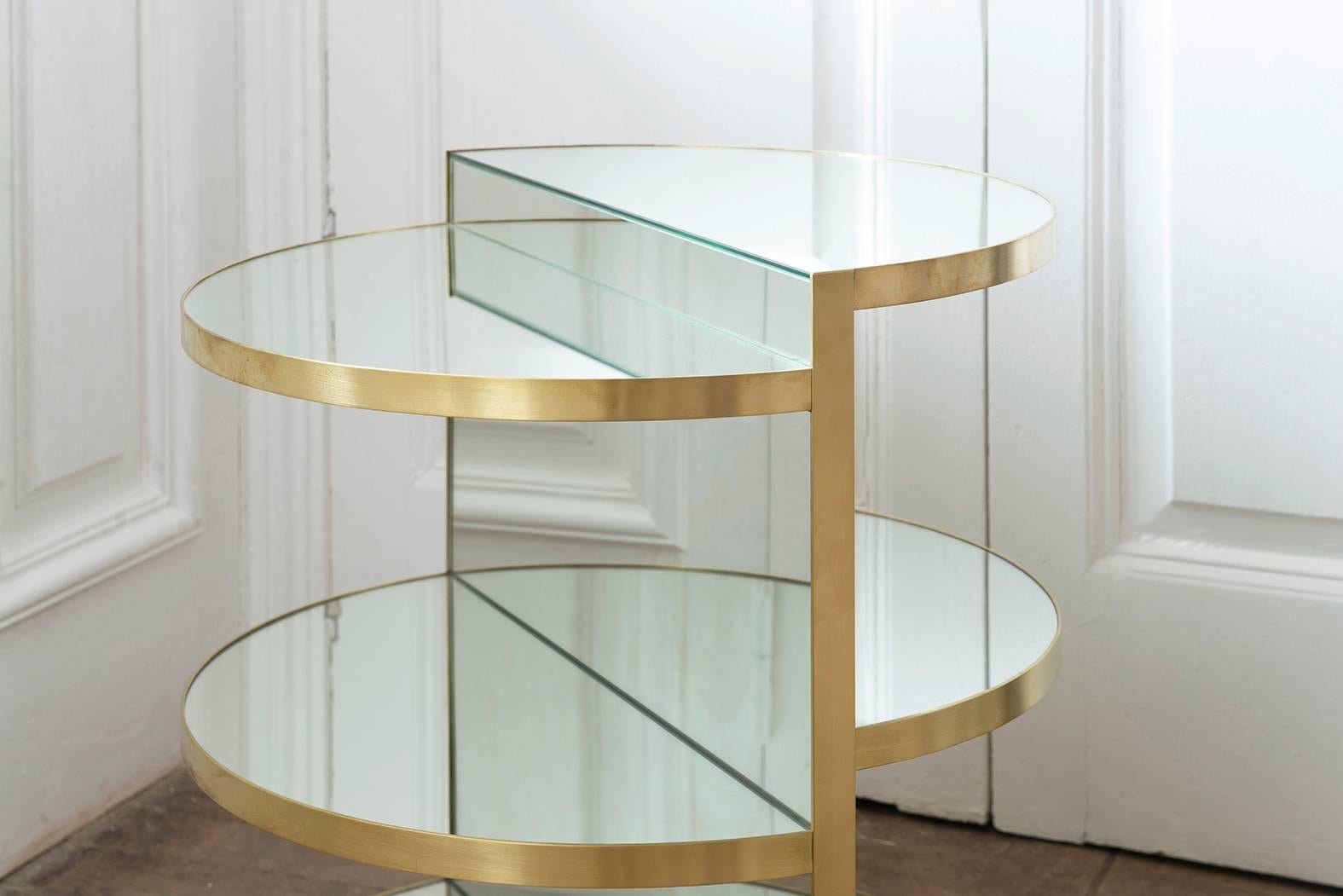 Modern Invisible Brass Side Table, Rooms
