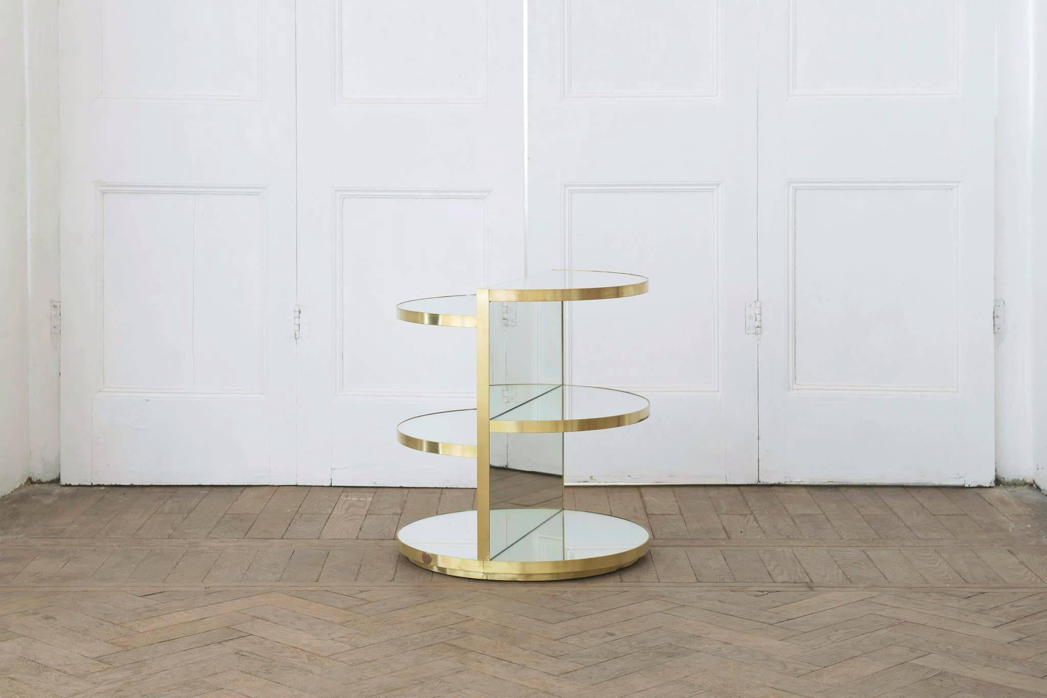 Contemporary Invisible Brass Side Table, Rooms