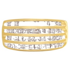 Unsichtbarer Chanel-Diamantring mit 4 Reihen Diamanten im Prinzessinnenschliff, über 1