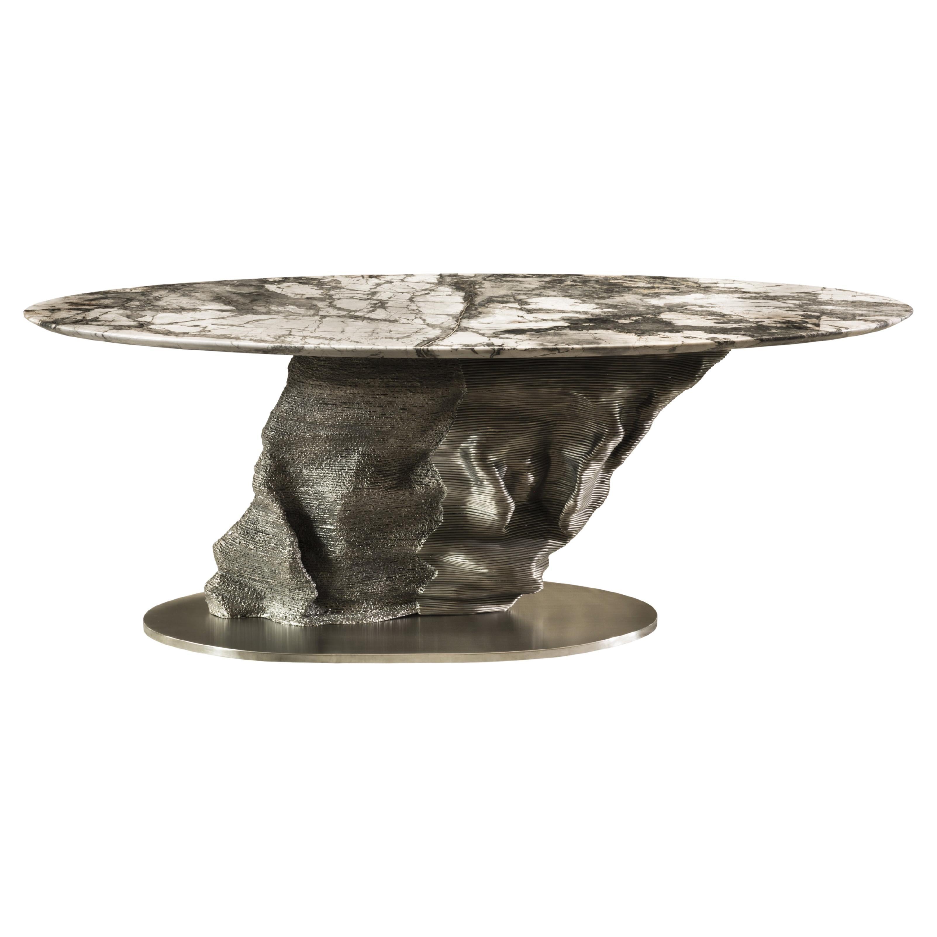Invisible Grey Marble "Meteorite" design by Giò Pozzi for Officina della Scala For Sale