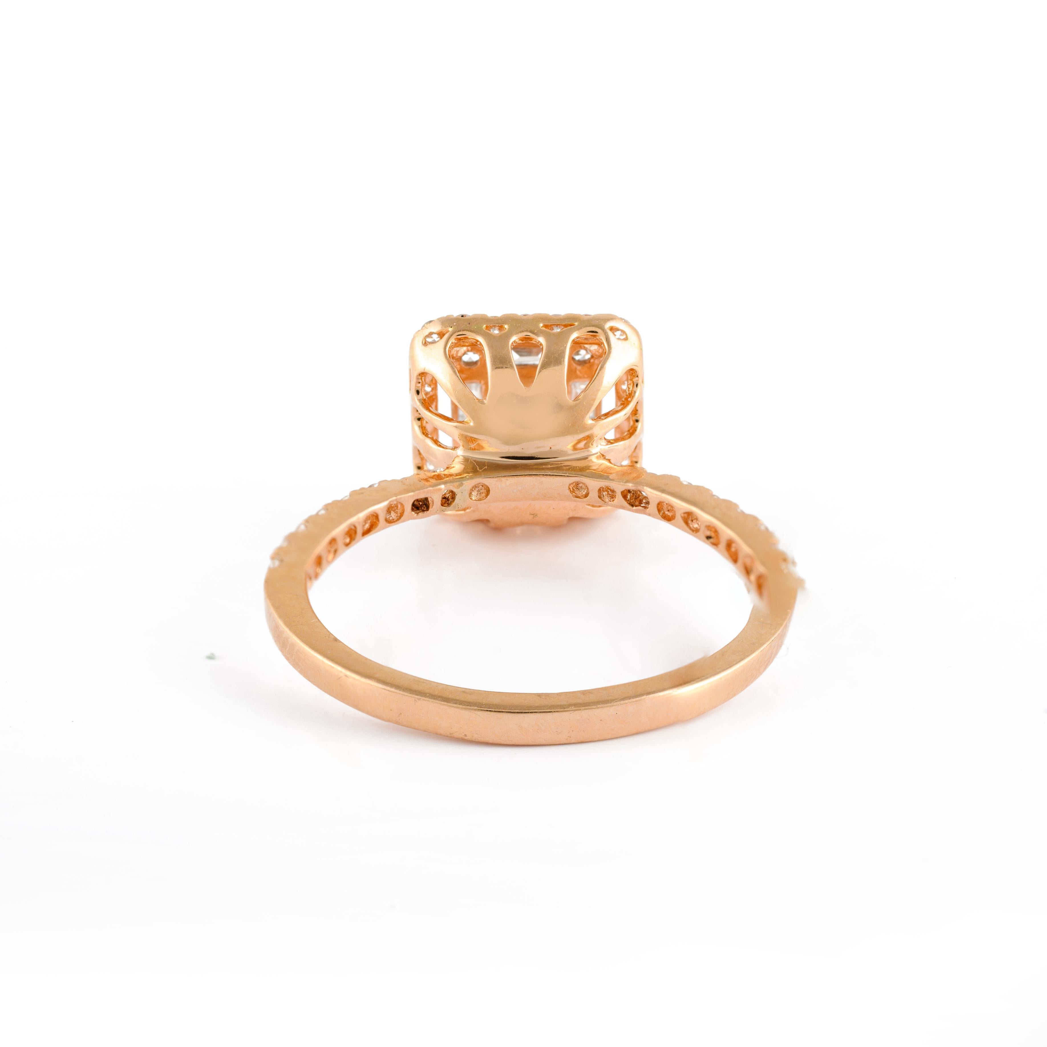 For Sale:  Invisible Set Halo Brilliant Diamond Engagement Ring in 18kt Solid Yellow Gold 5