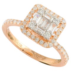 Invisible Set Halo Brilliant Diamond Engagement Ring in 18kt Solid Yellow Gold
