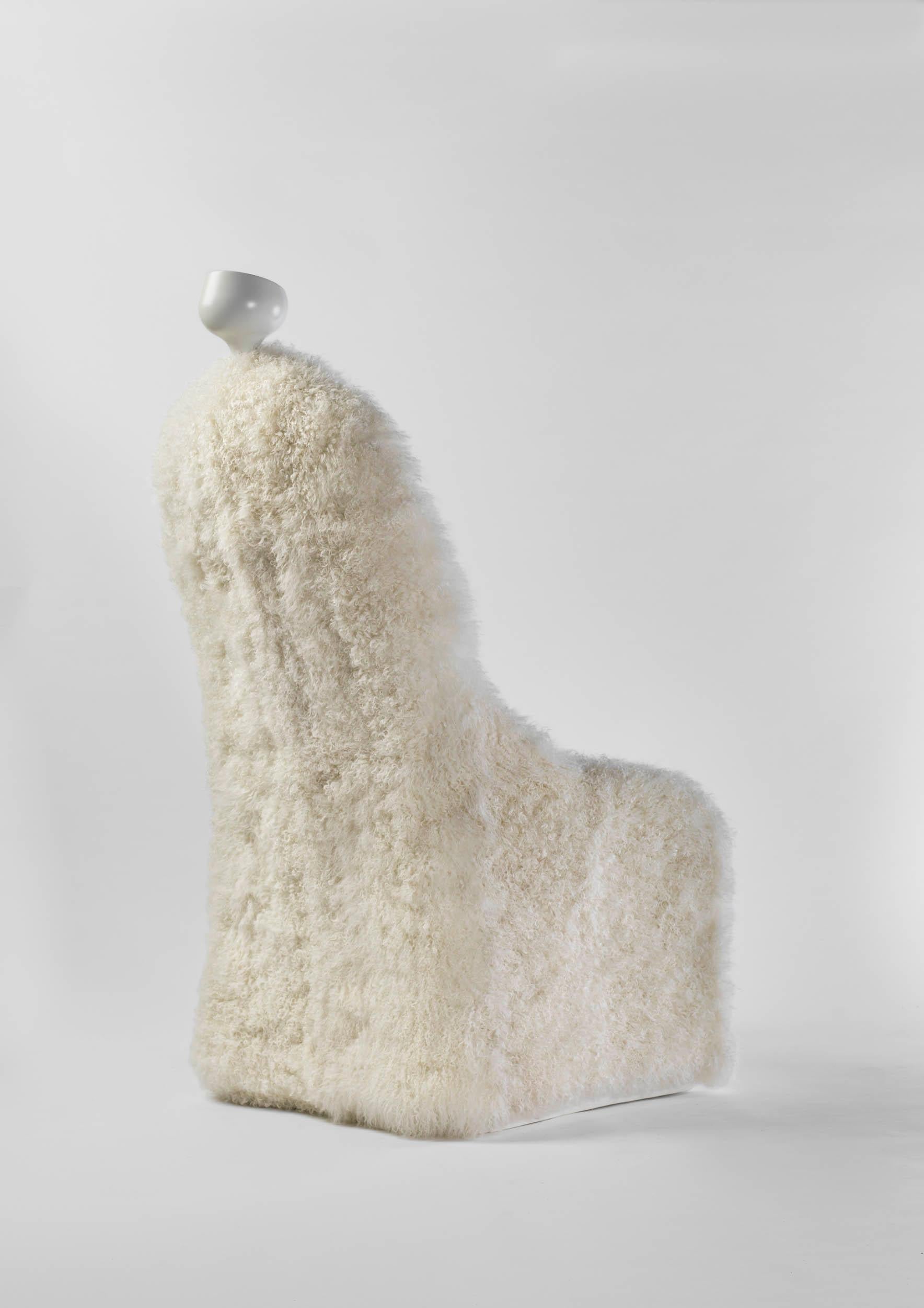 Sheepskin Invisible Personage Armchair and Lamp, Salvador Dalí For Sale