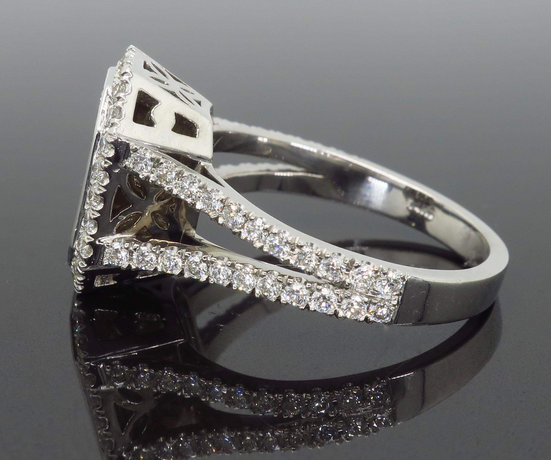 Women's Invisible Set 2.00 Carat Emerald Cut Diamond Engagement Ring
