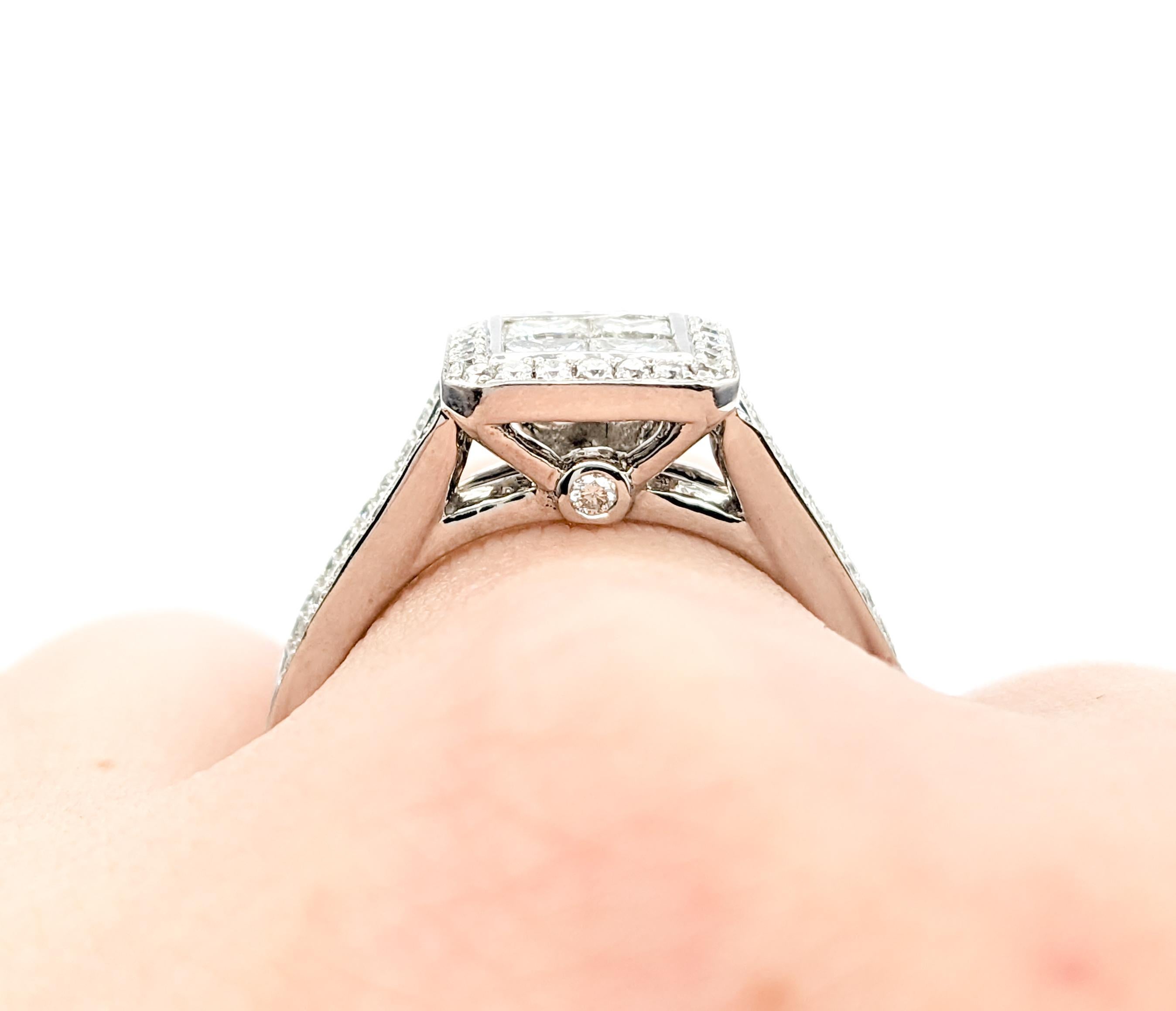 Contemporary Invisible Set .50ctw Diamond Ring In White Gold For Sale