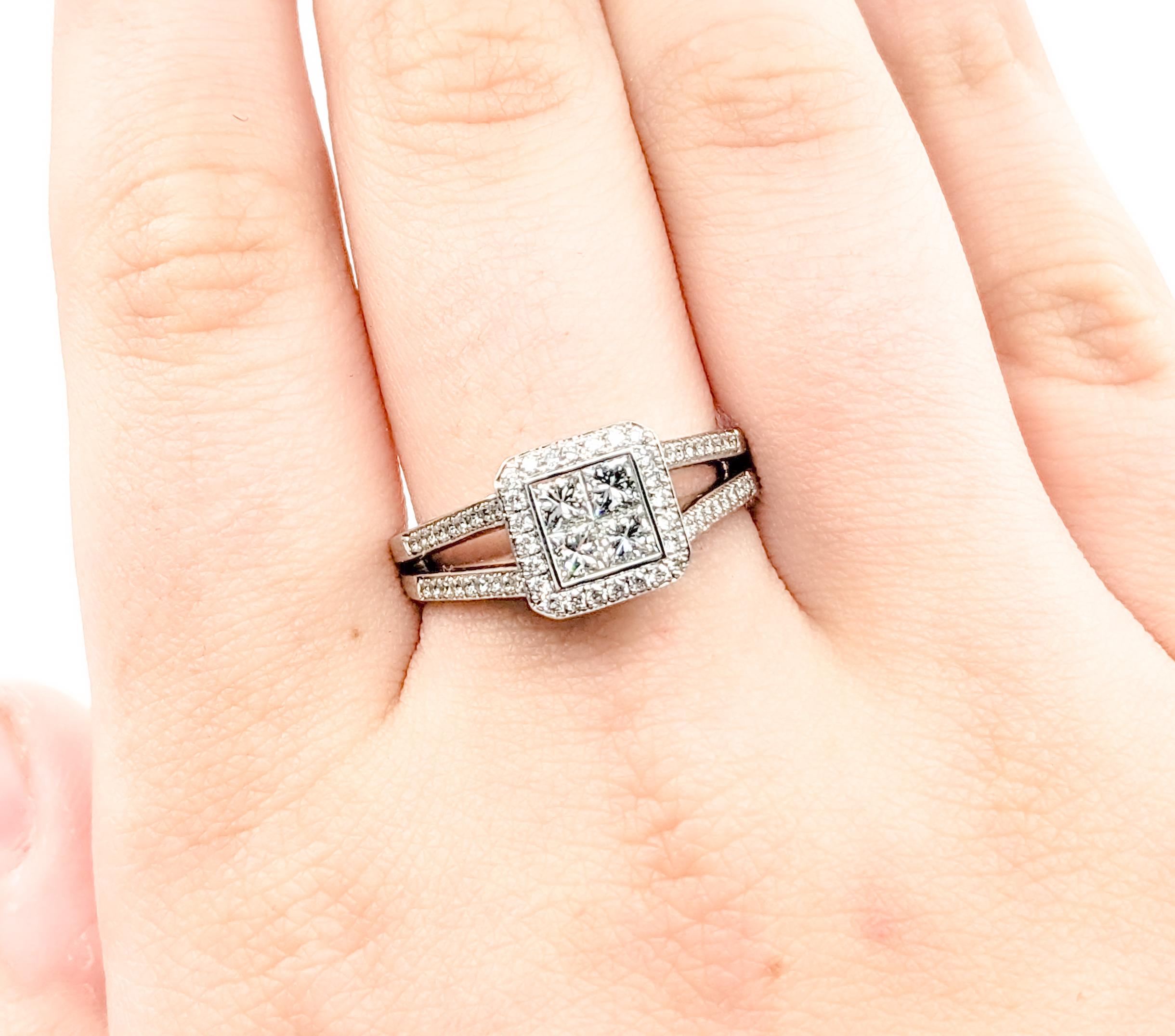 Unsichtbare Set .50ctw Diamant Ring in Weißgold im Zustand „Hervorragend“ im Angebot in Bloomington, MN