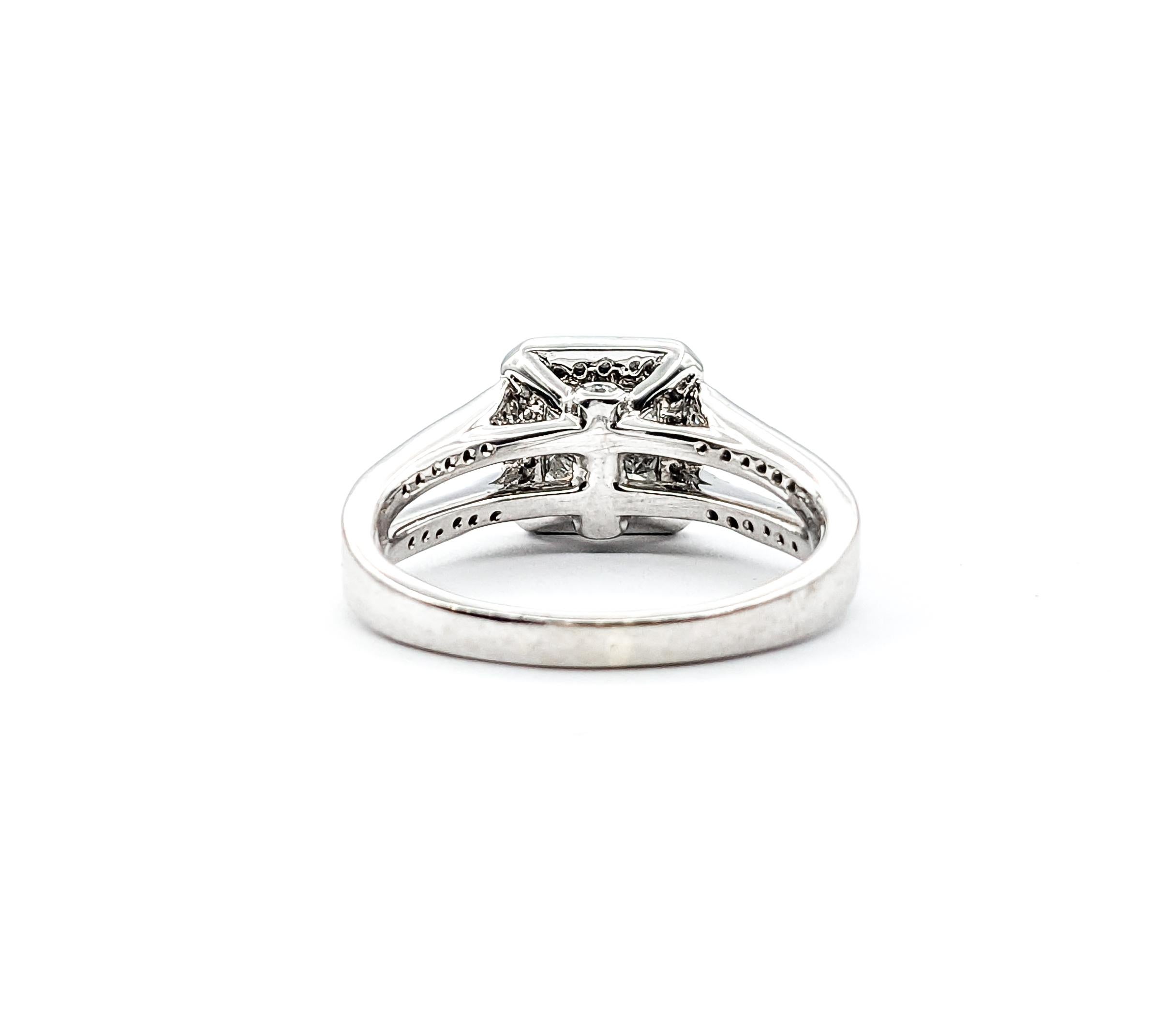 Women's Invisible Set .50ctw Diamond Ring In White Gold For Sale