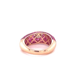 Invisible Set Burma Ruby and Diamond Ring