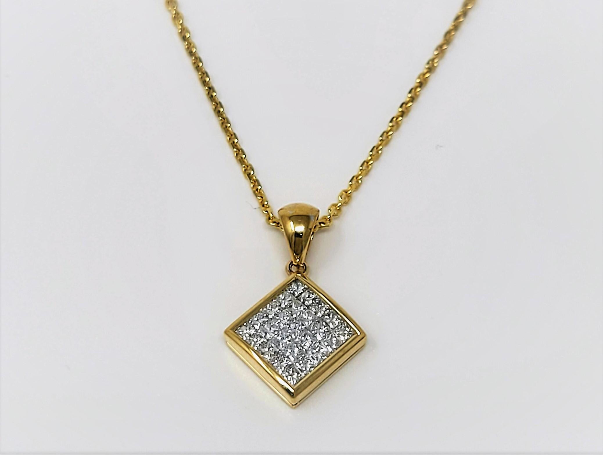 invisible setting diamond necklace