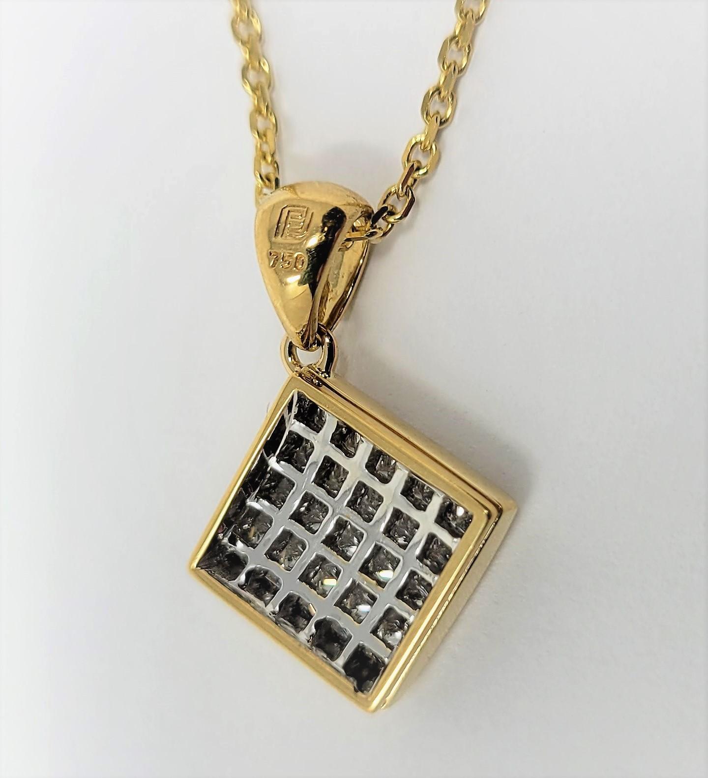 Modern Invisible Set Diamond Necklace For Sale