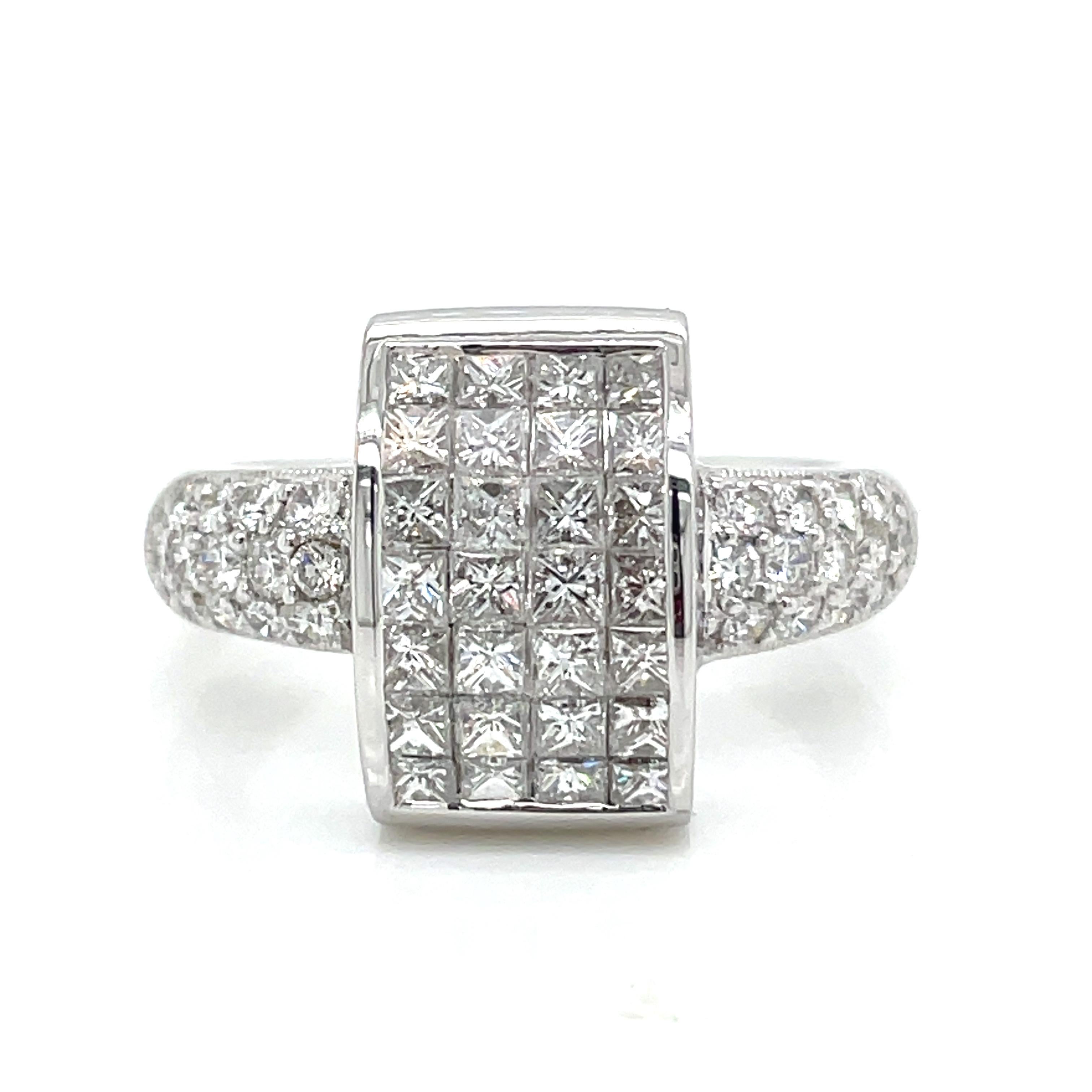 invisible set princess cut diamond ring