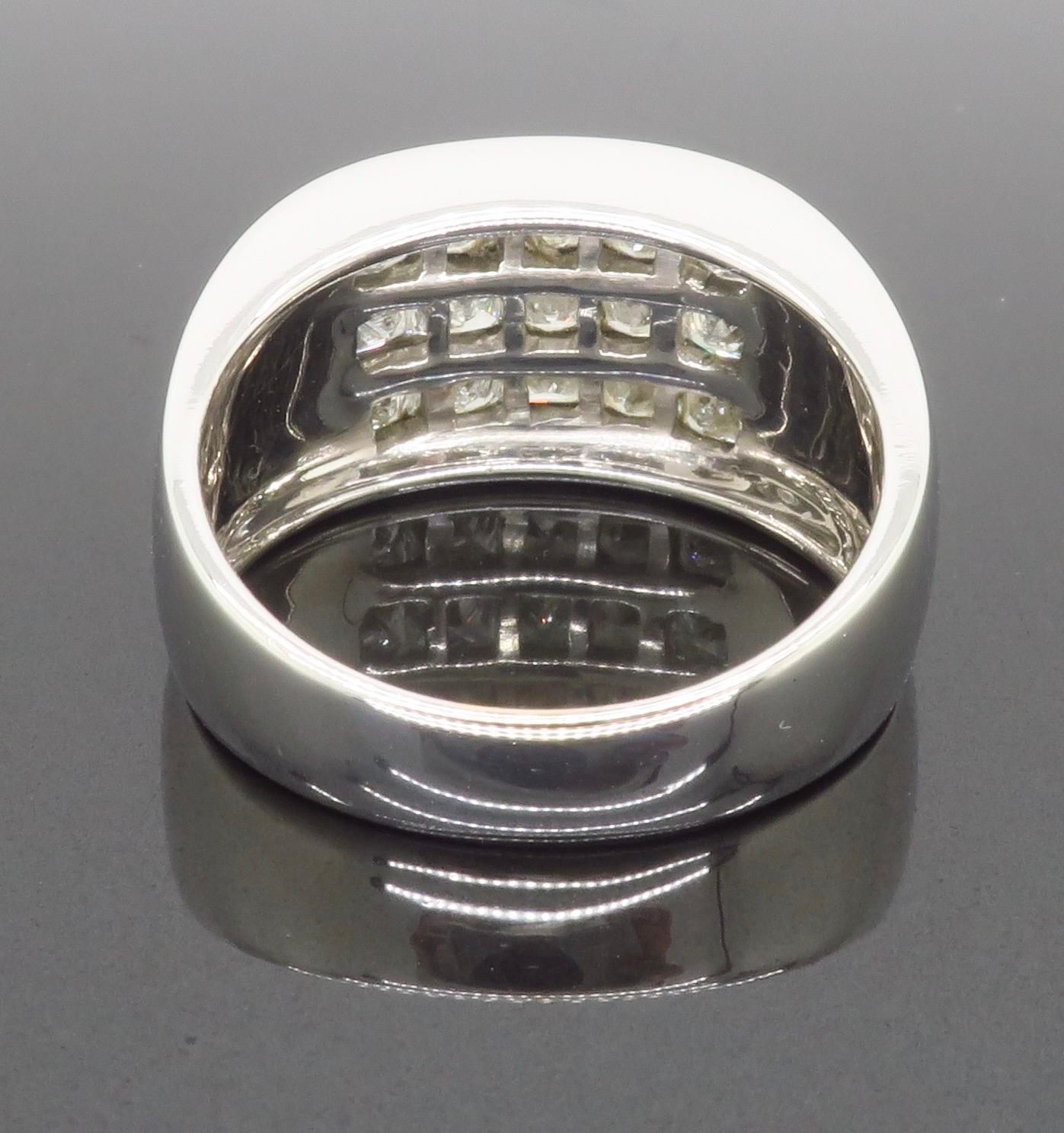 Invisible Set Princess Cut Diamond Ring Made in 18k White Gold 5