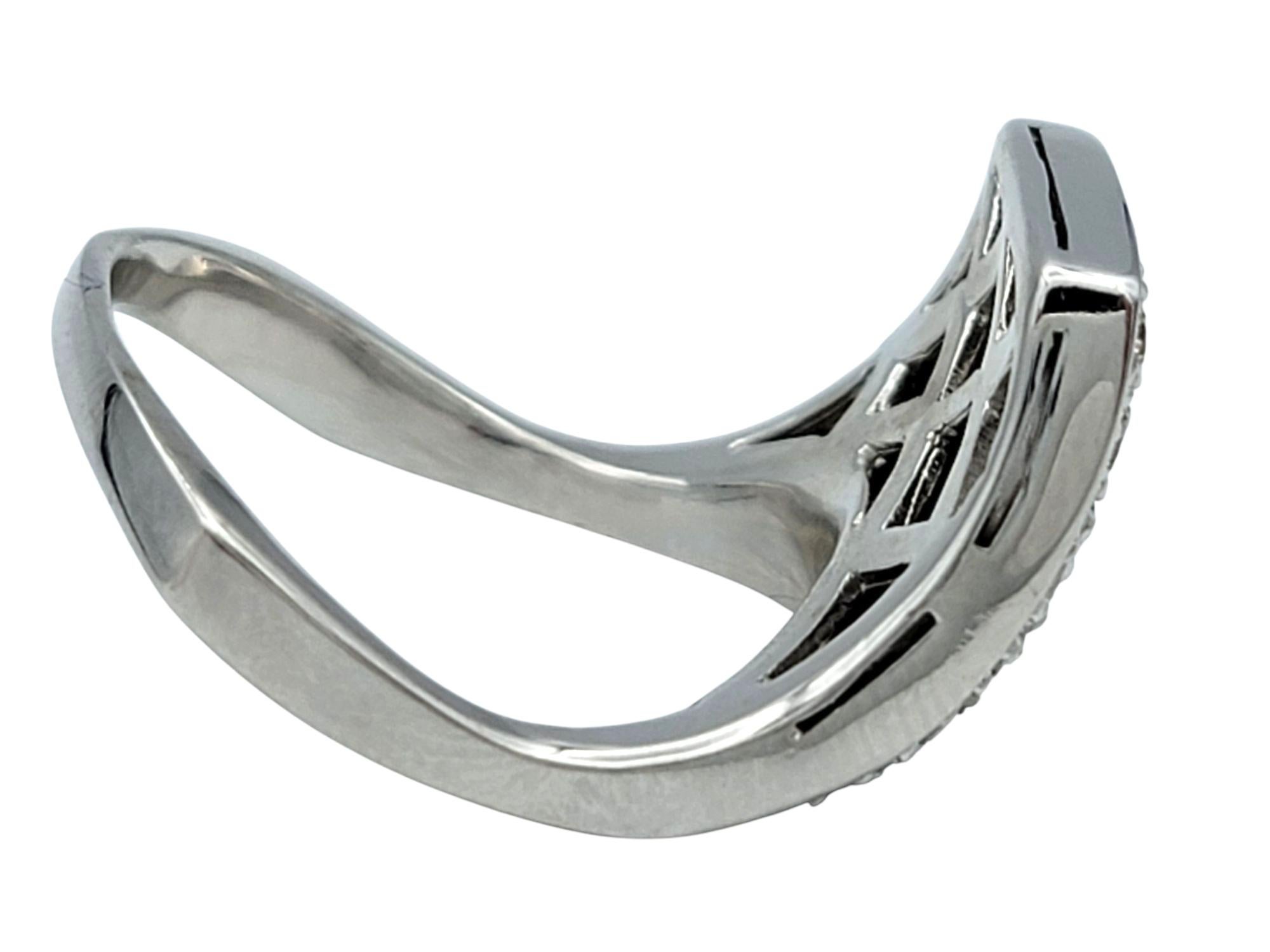 Invisible Set Round & Princess Diamond Contemporary Cocktail Ring 18 Karat Gold im Angebot 4