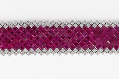Invisible-Set Ruby and Diamond Bracelet