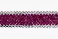 Invisible-Set Ruby and Diamond Bracelet