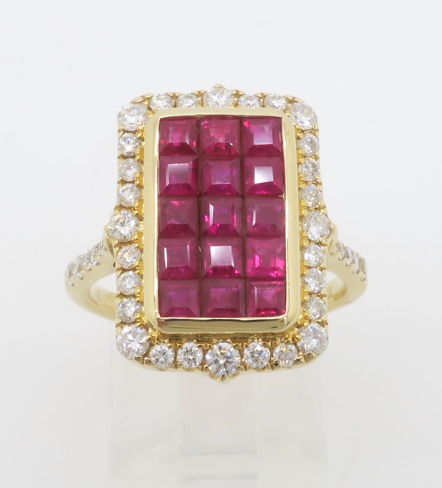 Invisible Set Ruby & Diamond Cocktail Ring en vente 6
